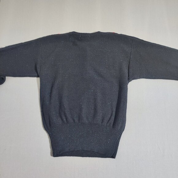 Vintage Bonnie Boerer Sequin Sweater women's size L black base Casinos Gambler - Picture 3 of 16